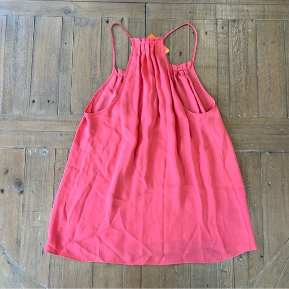 RAMY BROOK Olivia Pleated SILK Swing Tank Top Casual Rose SPICY BLUSH Medium NWT - Picture 9 of 13